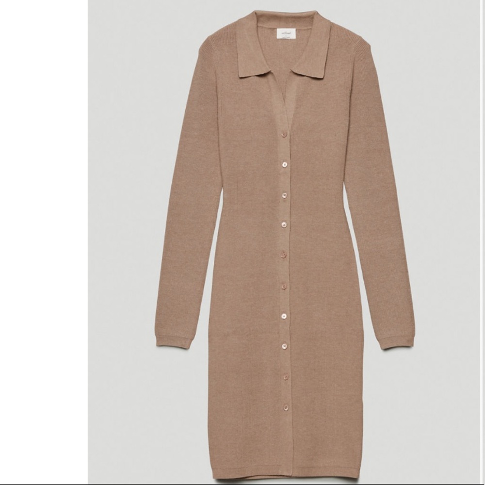 Aritzia Cove Dress- Heather Gold Camel
